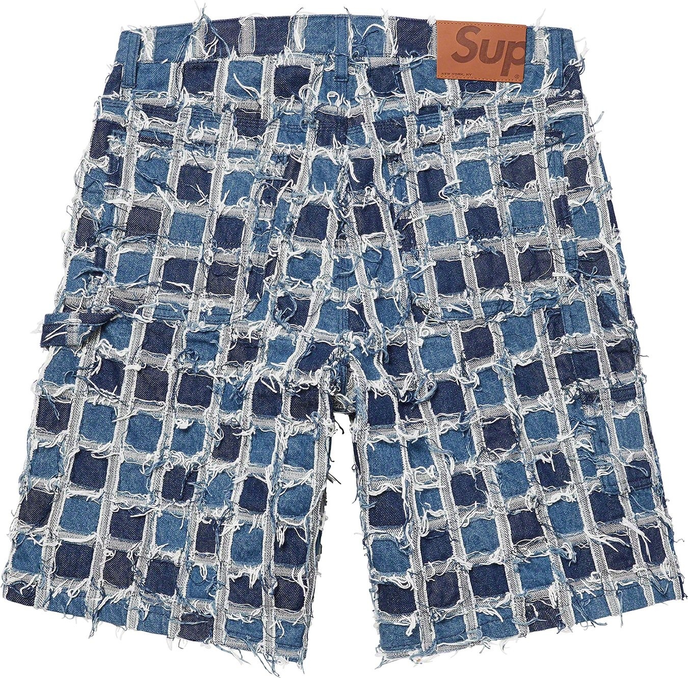 Frayed Patchwork Baggy Denim Short view 14